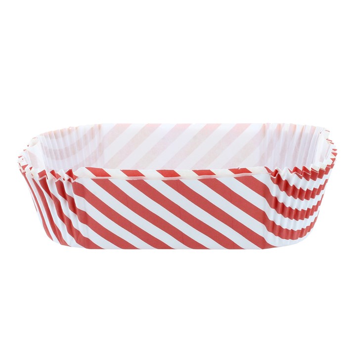 2lb RED STRIPE Loaf Cake Tin Airy Fryer Greaseproof Liners - 40Pk