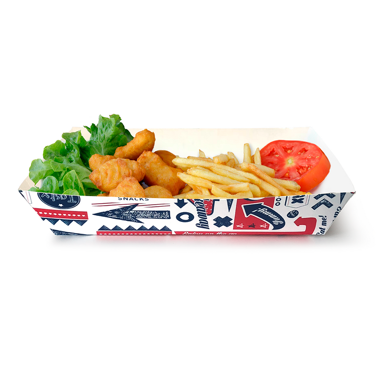 Fresco Medium Chip Food Tray - Approx 7" x 3" x 2"