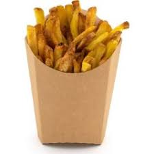 Kraft Brown Chip Fries Scoop Holder Standard Large - Disposable & Recyclable