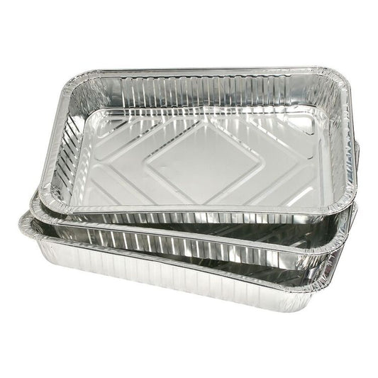Aluminium RECTANGLE Individual Portion Roasting Baking Tray Tin Foils - Approx 7.5x5x1 Inch