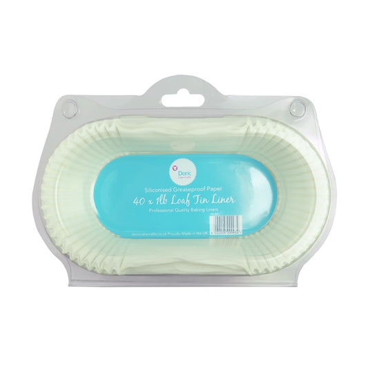 1lb Loaf Cake Tin Airy Fryer Greaseproof Liners - 40Pk