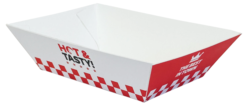 Chicken Medium Paper Food Tray - 4.5 x 4.5 x 2"