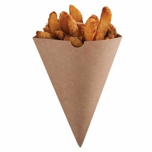 Kraft Brown Food/ Chip Cone Holders - Disposable & Recyclable