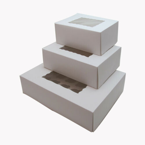 White Cupcake Boxes - Choose your size - Packs of 1/5/25
