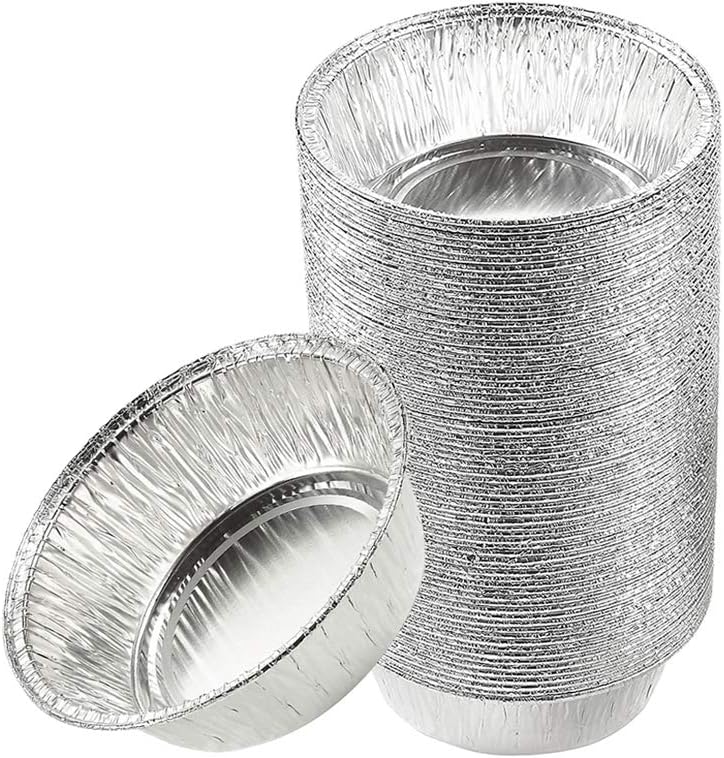 Individual Aluminium ROUND Pie Tin Foils – Approx 4.5x4x1.5 Inch